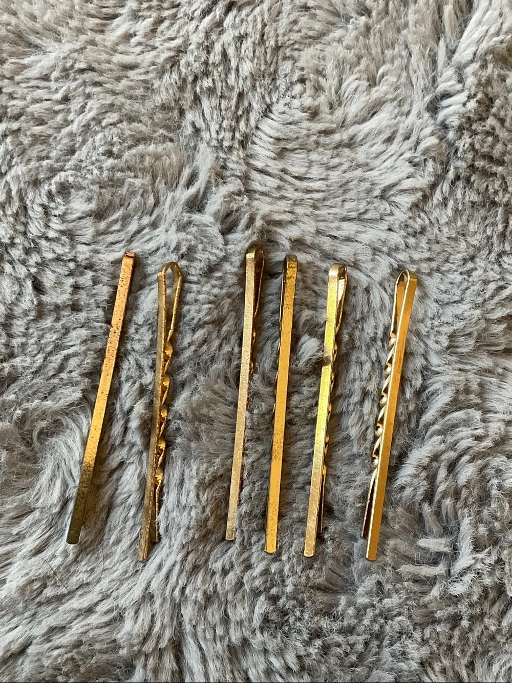 Gold Twist Bobby Pins - Pack of 6